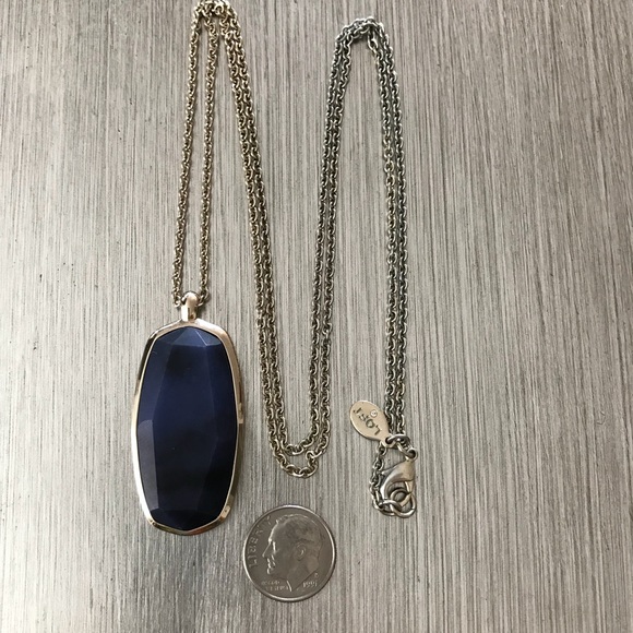 Necklace, pendant w/ blue stone. - Picture 1 of 2